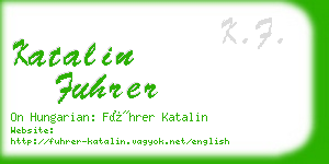 katalin fuhrer business card